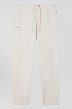 Relax unisex ecru brushed cotton fleece jogging bottoms