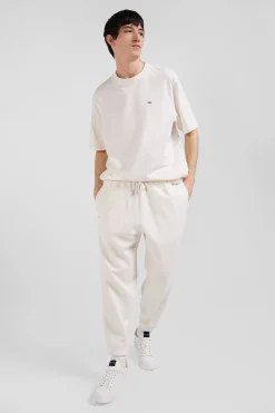 Relax unisex ecru brushed cotton fleece jogging bottoms