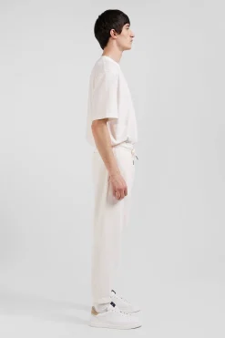 Relax unisex ecru brushed cotton fleece jogging bottoms