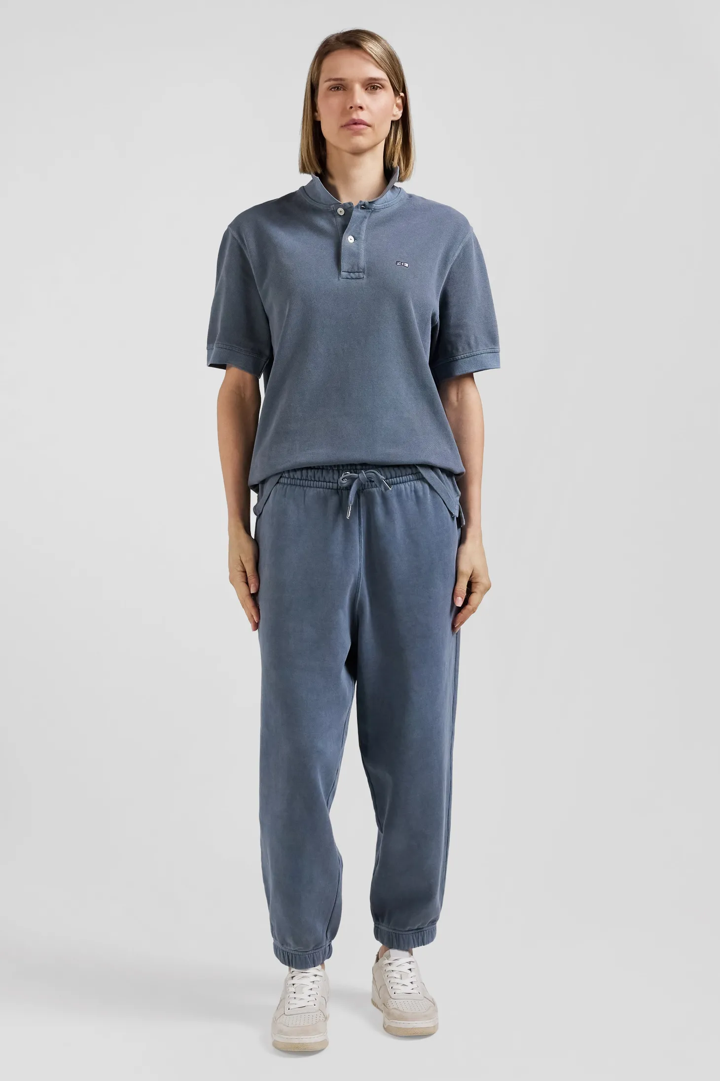 Relax unisex grey brushed cotton fleece jogging bottoms