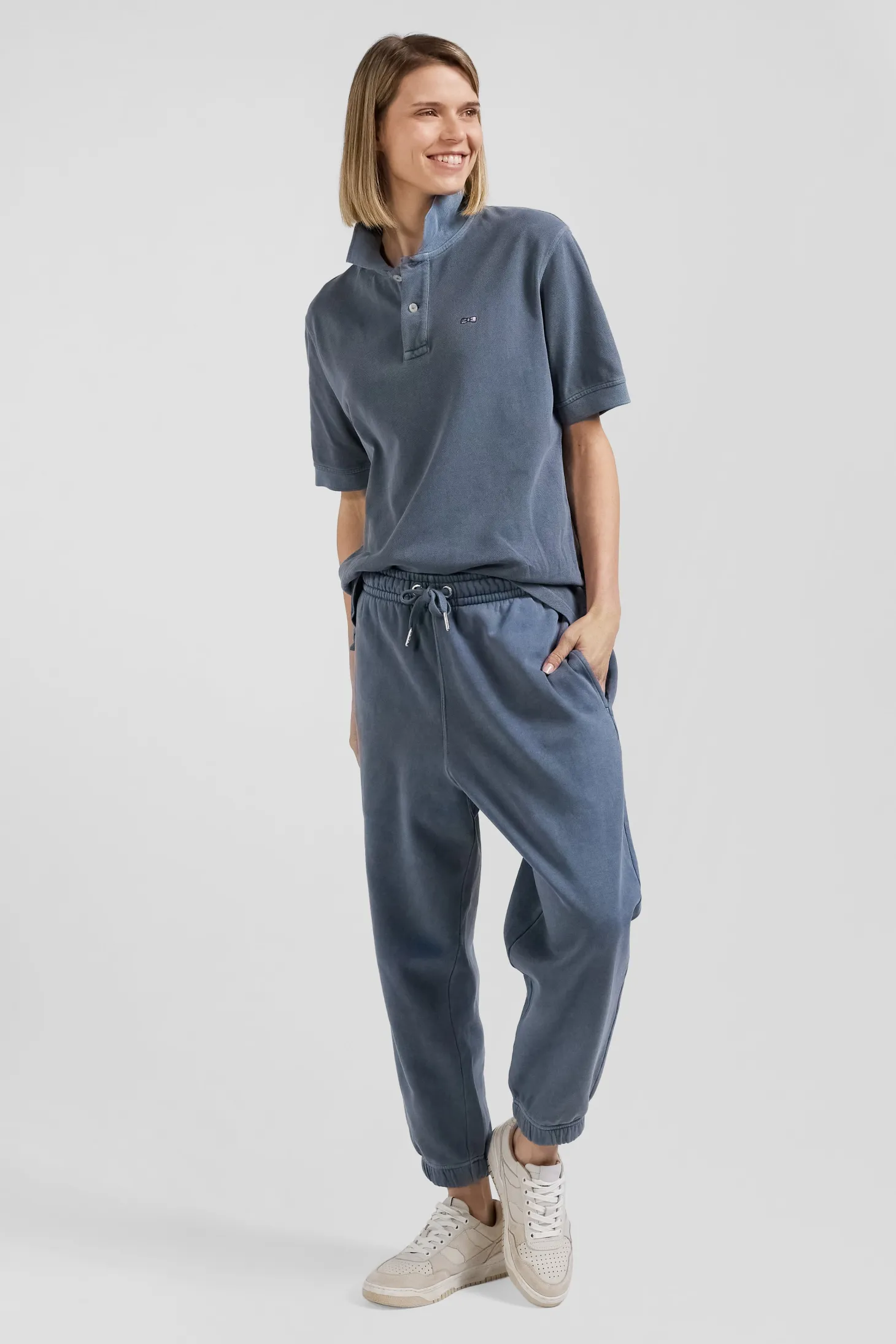 Relax unisex grey brushed cotton fleece jogging bottoms