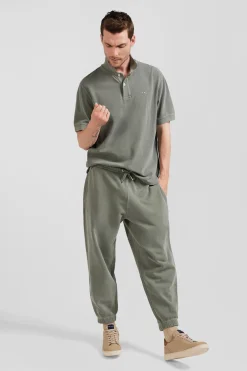 Relax unisex khaki brushed cotton fleece jogging bottoms