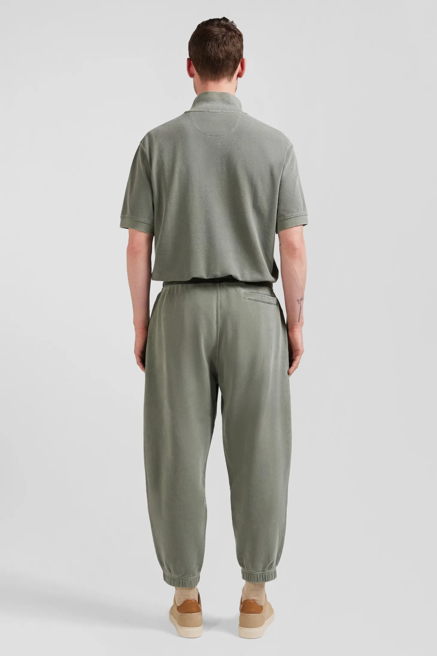 Relax unisex khaki brushed cotton fleece jogging bottoms