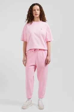 Relax unisex pink brushed cotton fleece jogging bottoms