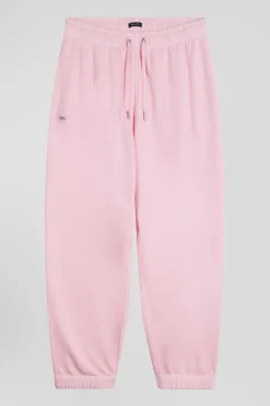 Relax unisex pink brushed cotton fleece jogging bottoms