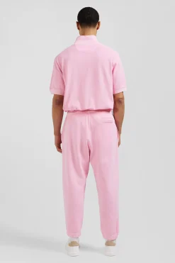 Relax unisex pink brushed cotton fleece jogging bottoms