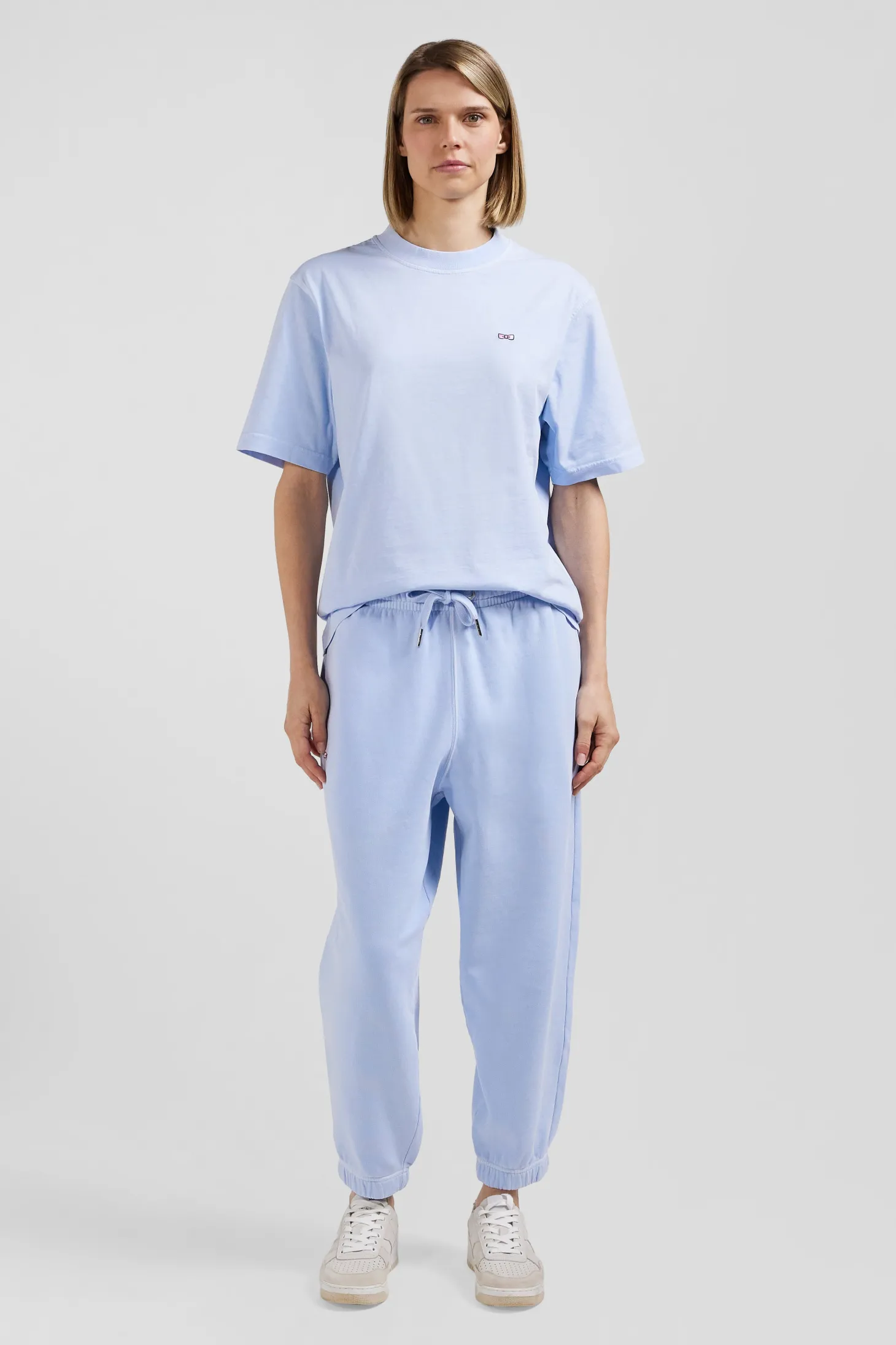 Relax unisex sky blue brushed cotton fleece jogging bottoms