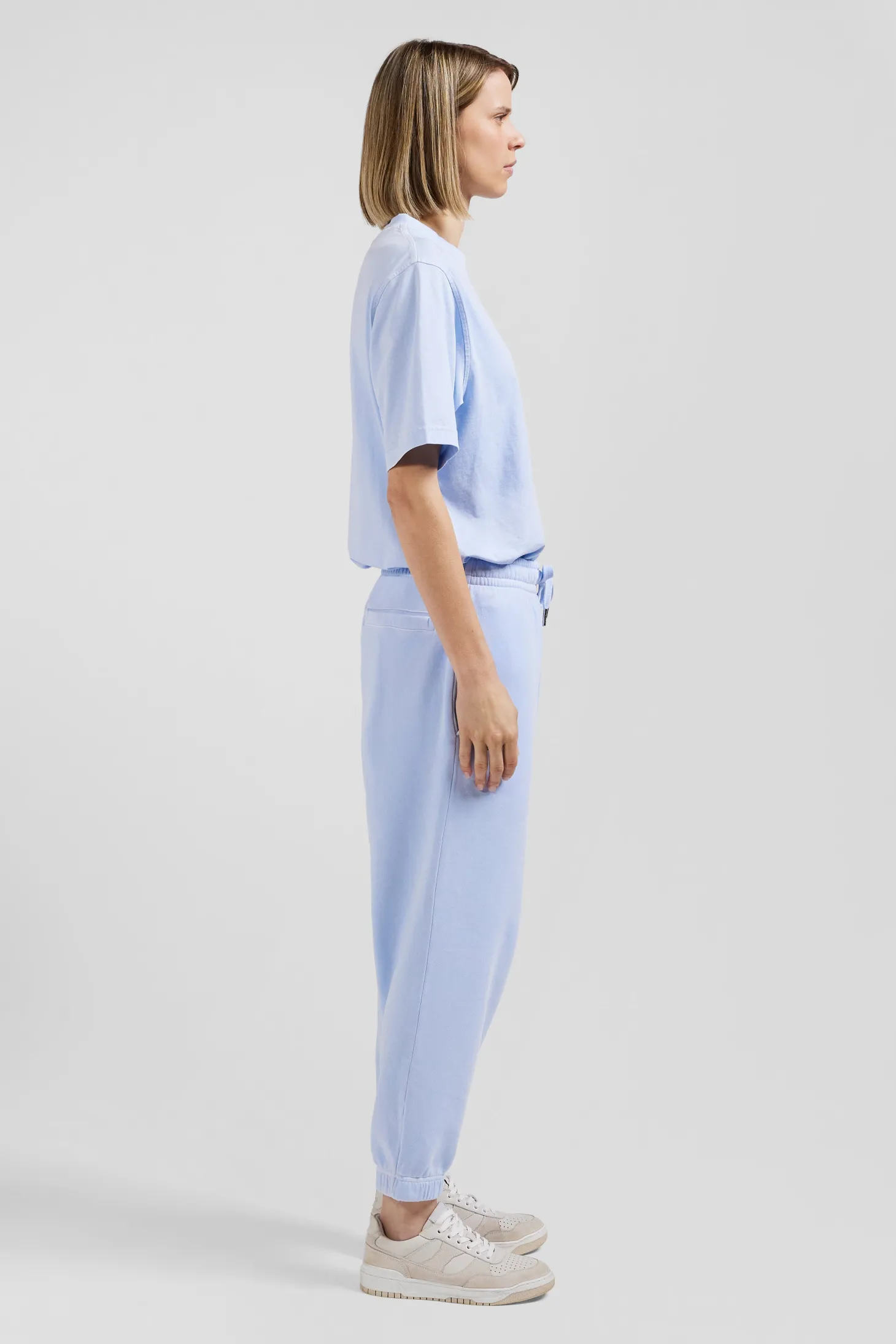 Relax unisex sky blue brushed cotton fleece jogging bottoms