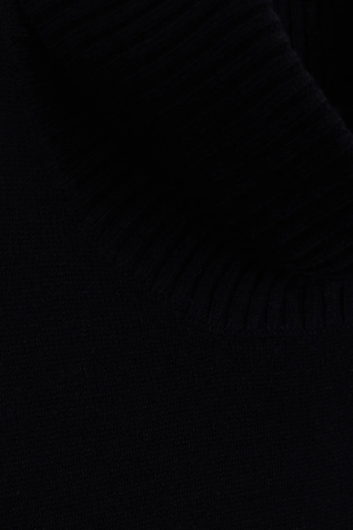 Relaxed black wool and cotton turtleneck dress