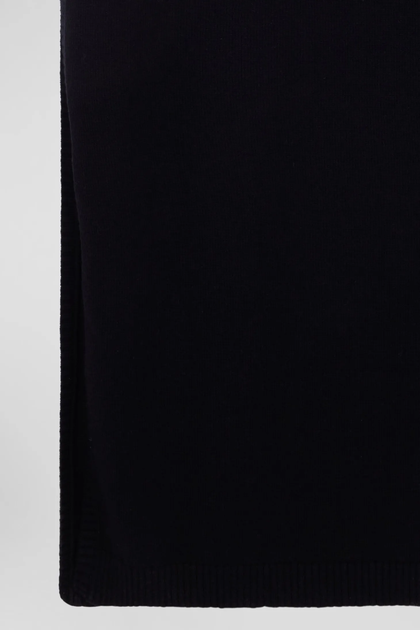 Relaxed black wool and cotton turtleneck dress
