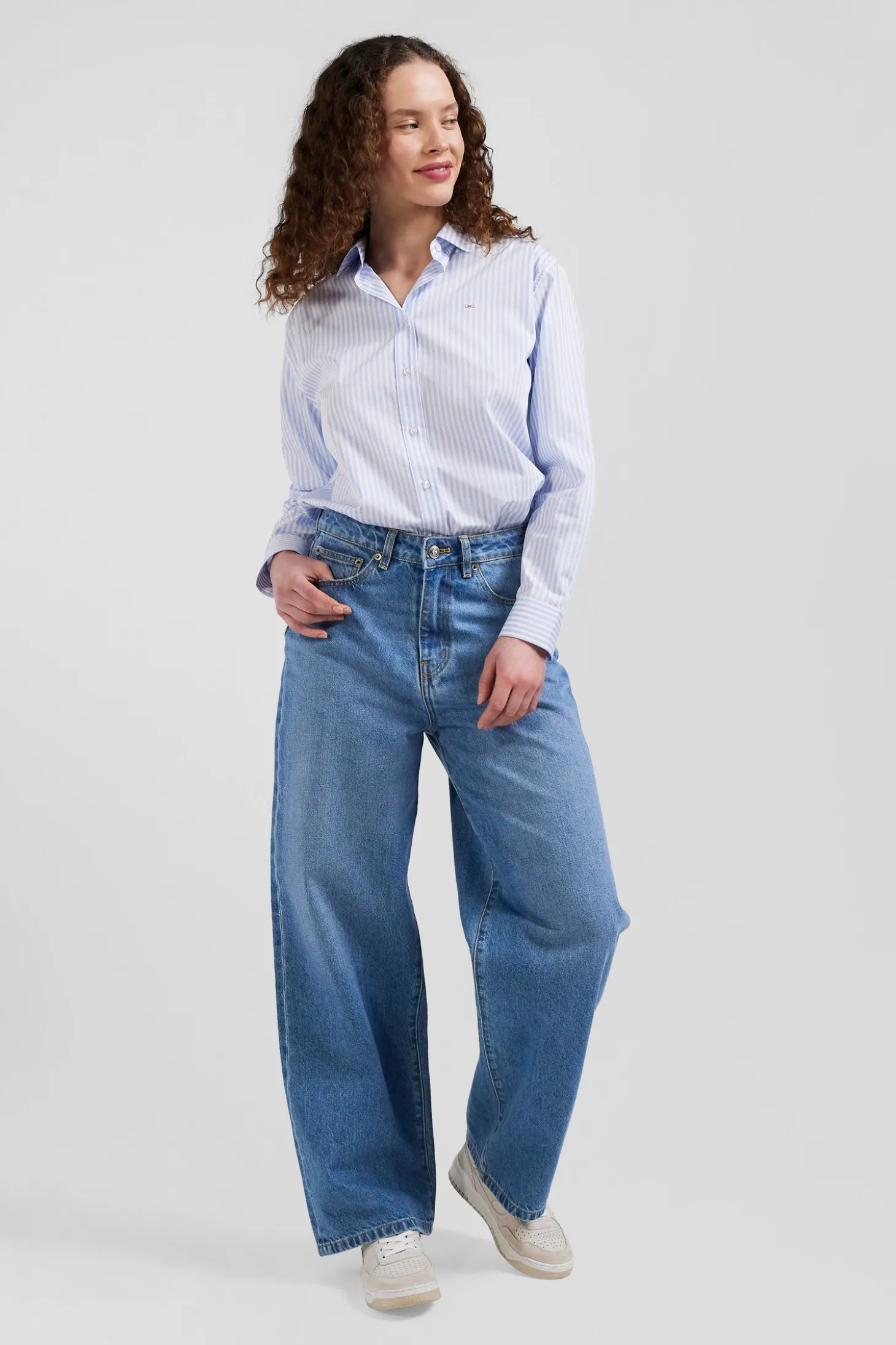 Relaxed blue cotton jeans