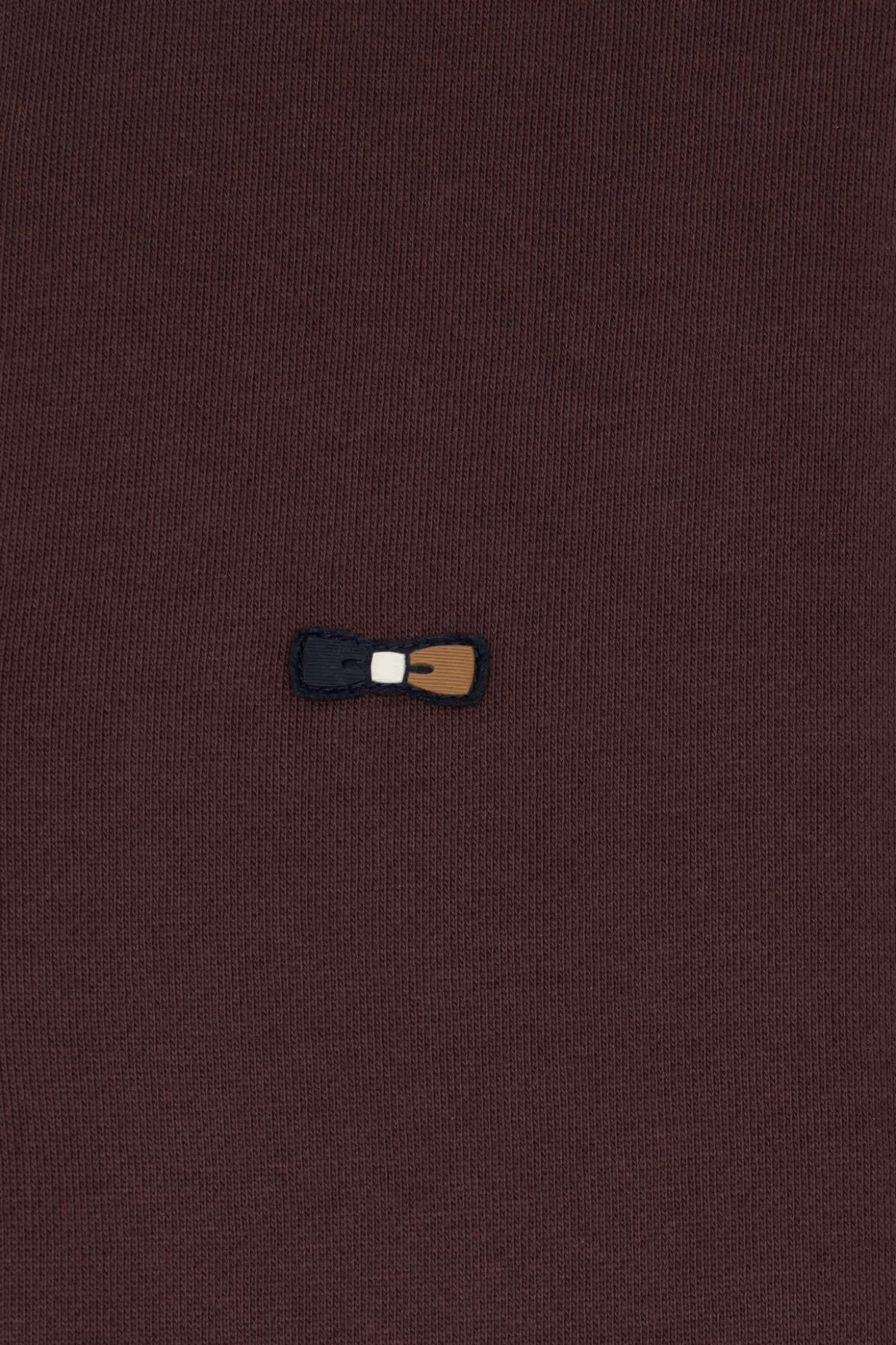 Relaxed burgundy cotton sweatshirt with rugby shirt collar
