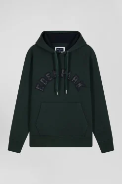 Relaxed green cotton blend hoodie