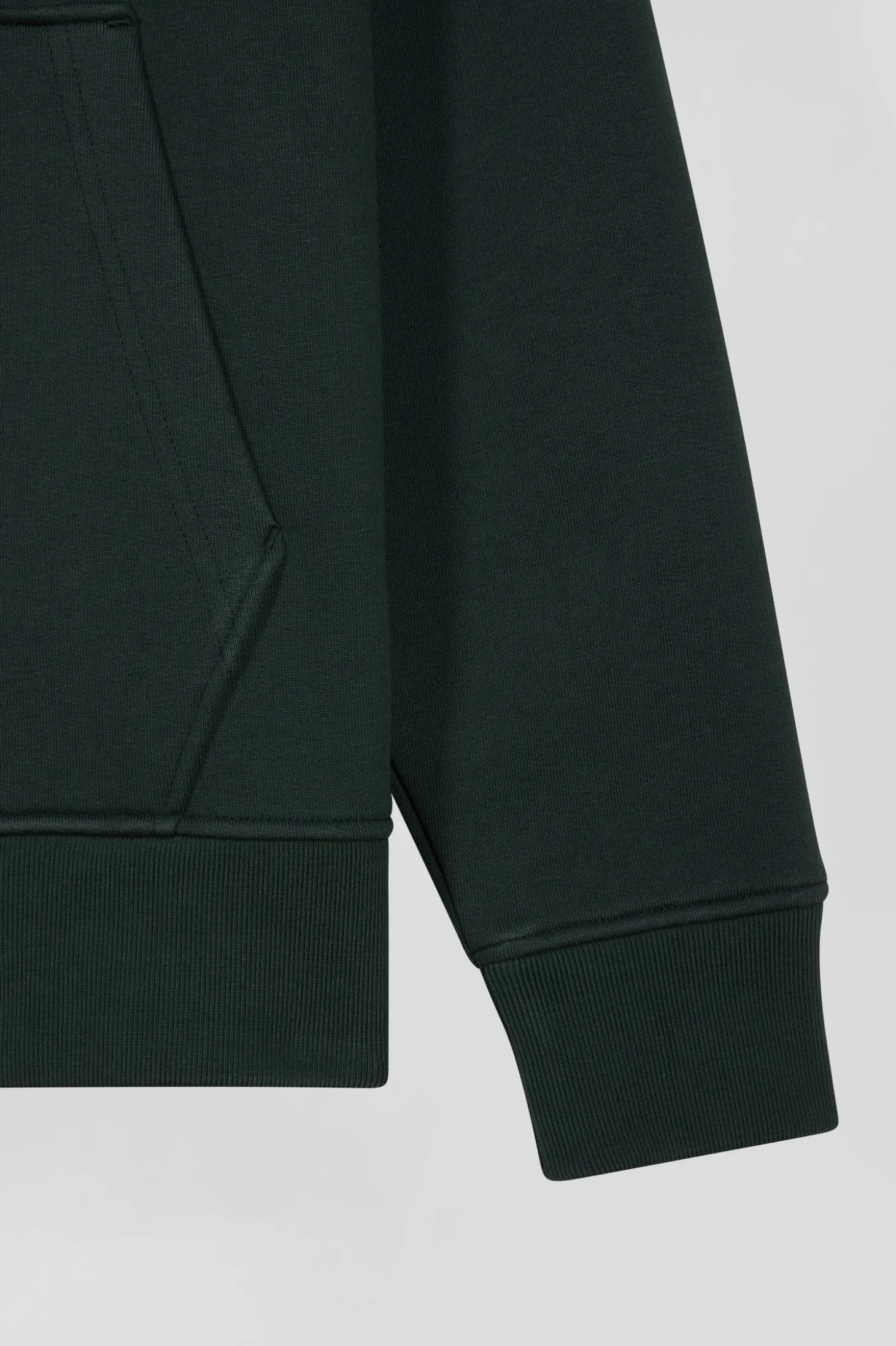 Relaxed green cotton blend hoodie
