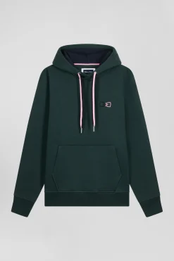 Relaxed green cotton hoodie