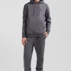 Relaxed grey cotton hoodie