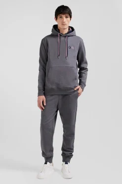 Relaxed grey cotton hoodie