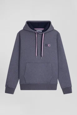 Relaxed grey cotton hoodie