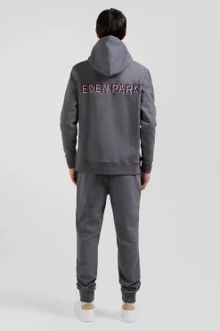 Relaxed grey cotton hoodie