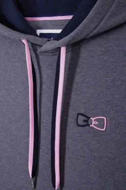 Relaxed grey cotton hoodie