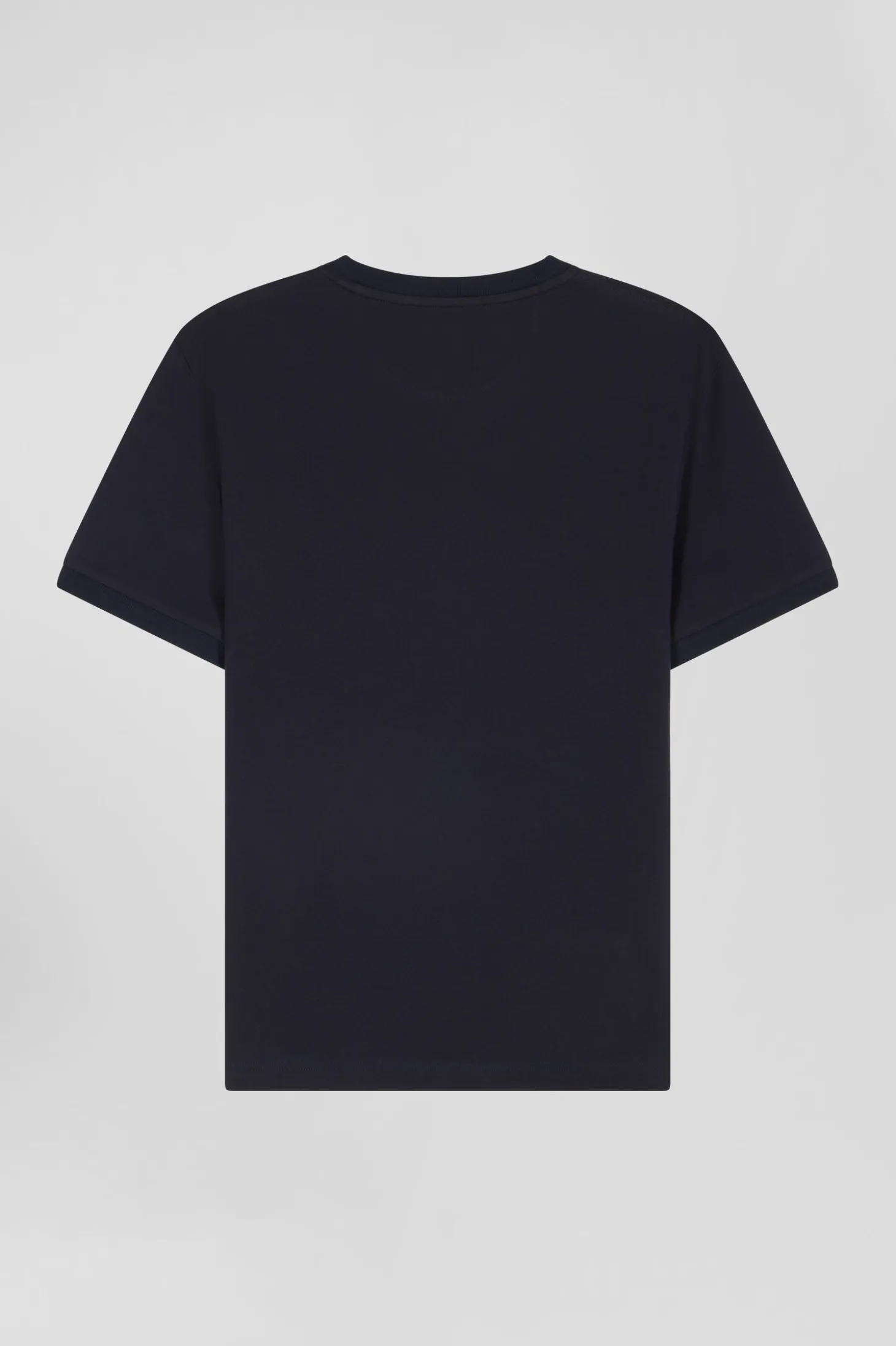 Relaxed navy and sky blue bicolor short-sleeved cotton T-shirt with Eden Park 10 print
