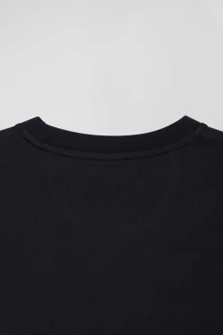 Relaxed navy and sky blue bicolor short-sleeved cotton T-shirt with Eden Park 10 print