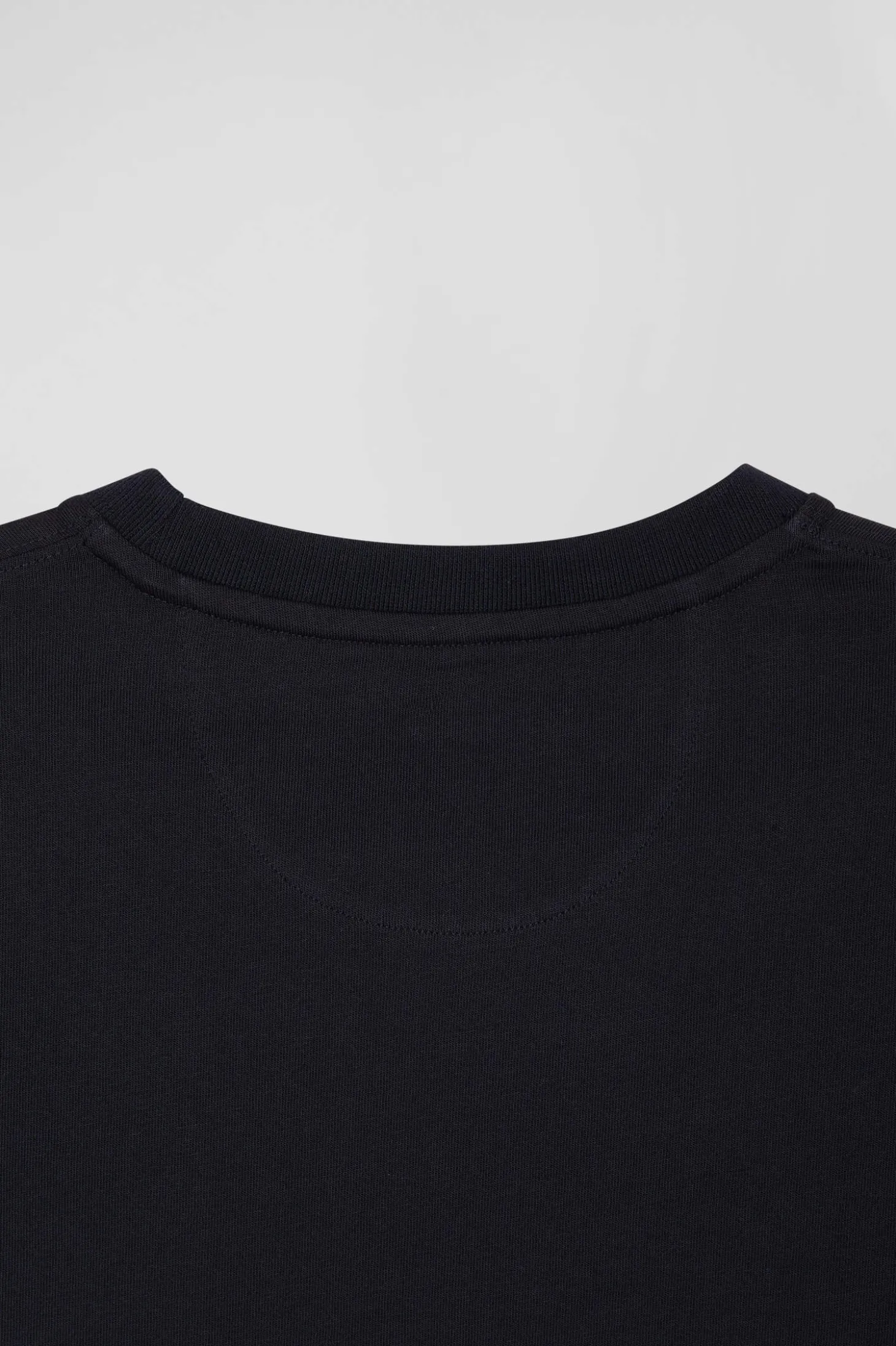 Relaxed navy and sky blue bicolor short-sleeved cotton T-shirt with Eden Park 10 print