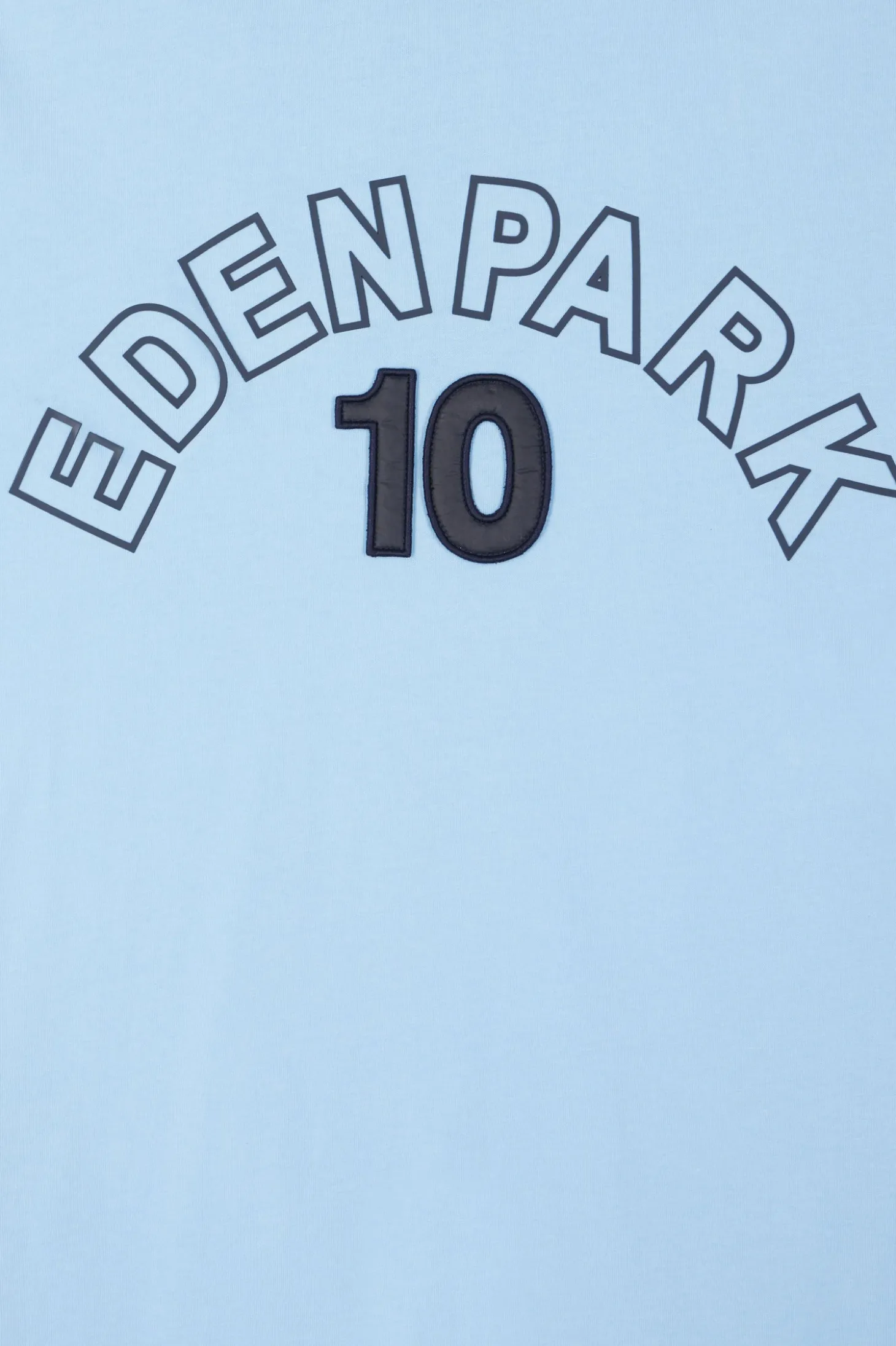 Relaxed sky blue bicolor short-sleeved cotton T-shirt with Eden Park 10 print
