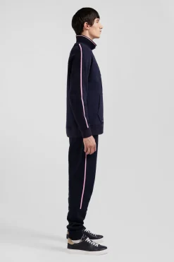 Relaxed sky blue mixed cotton sweatshirt with padded embroidery