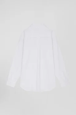 Relaxed white cotton poplin shirt