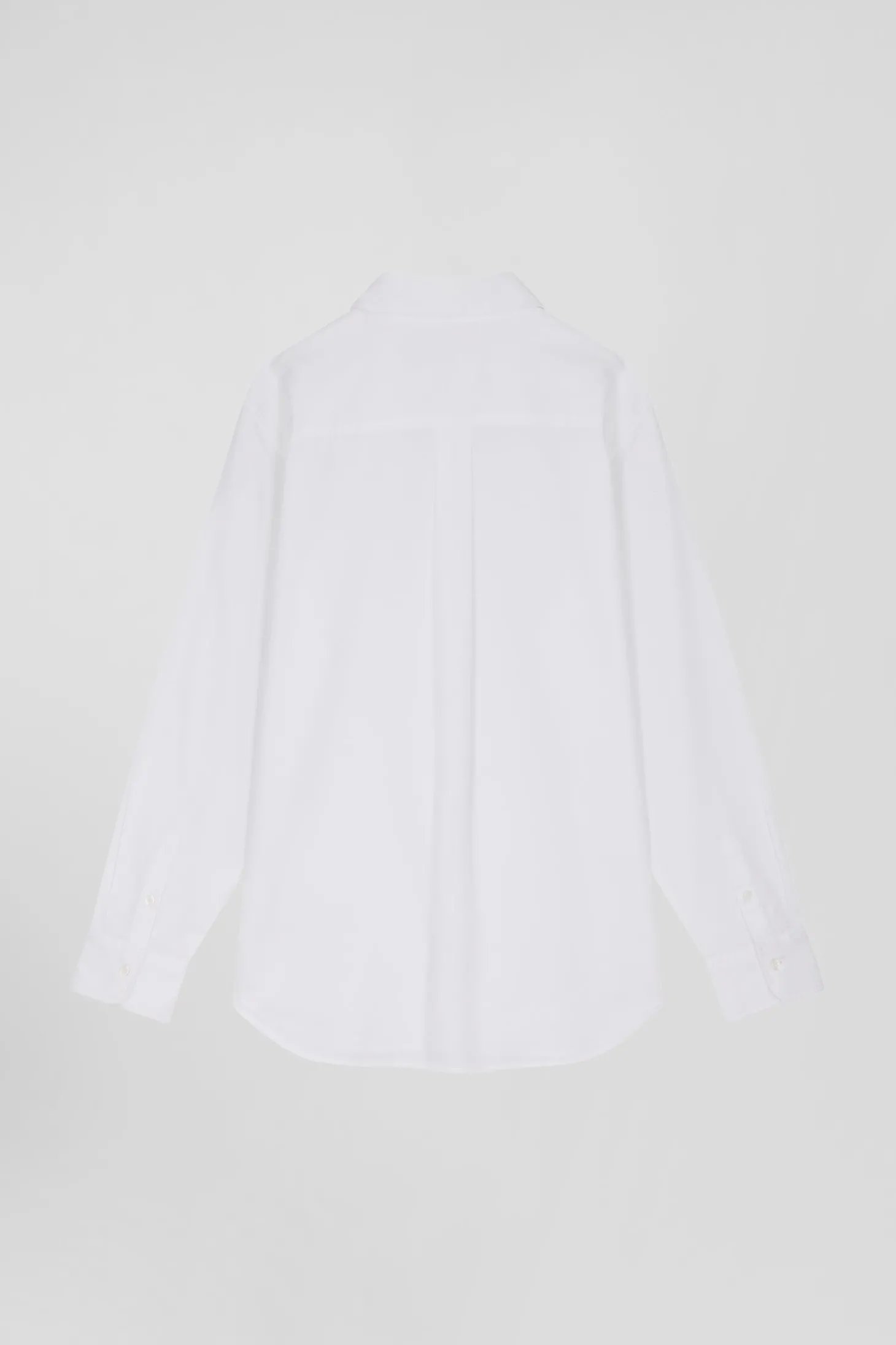 Relaxed white cotton poplin shirt