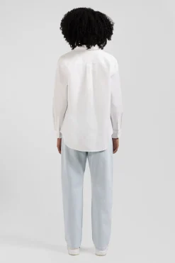 Relaxed white cotton poplin shirt
