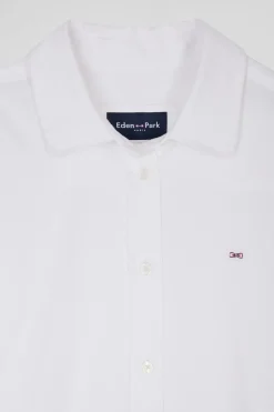 Relaxed white cotton poplin shirt
