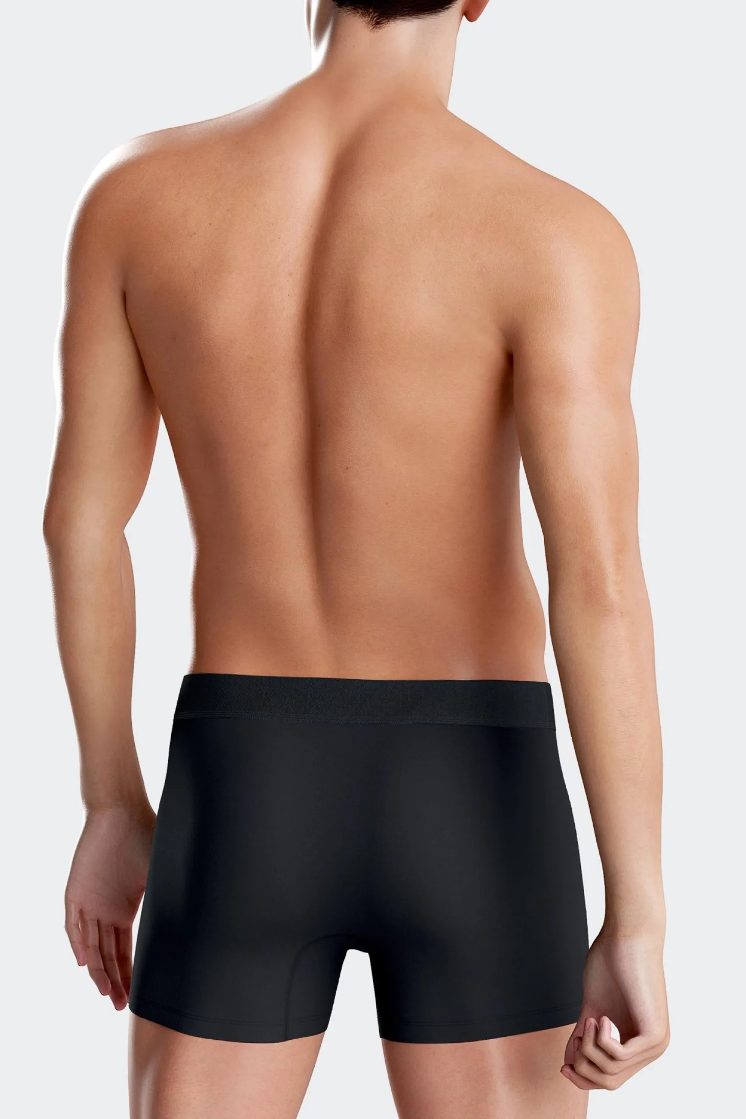 Set of 2 anthracite grey striped and solid stretch cotton boxers