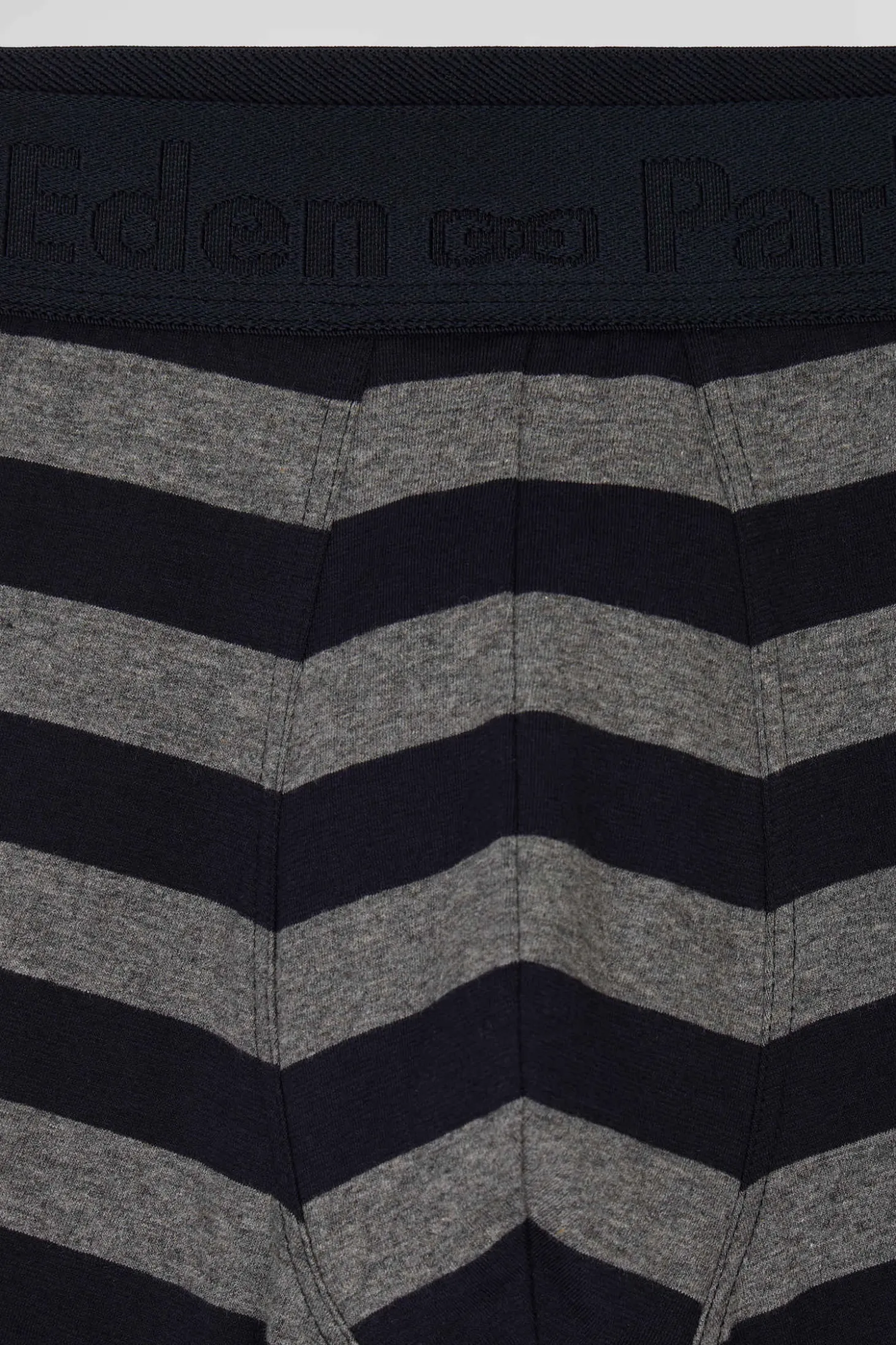 Set of 2 anthracite grey striped and solid stretch cotton boxers