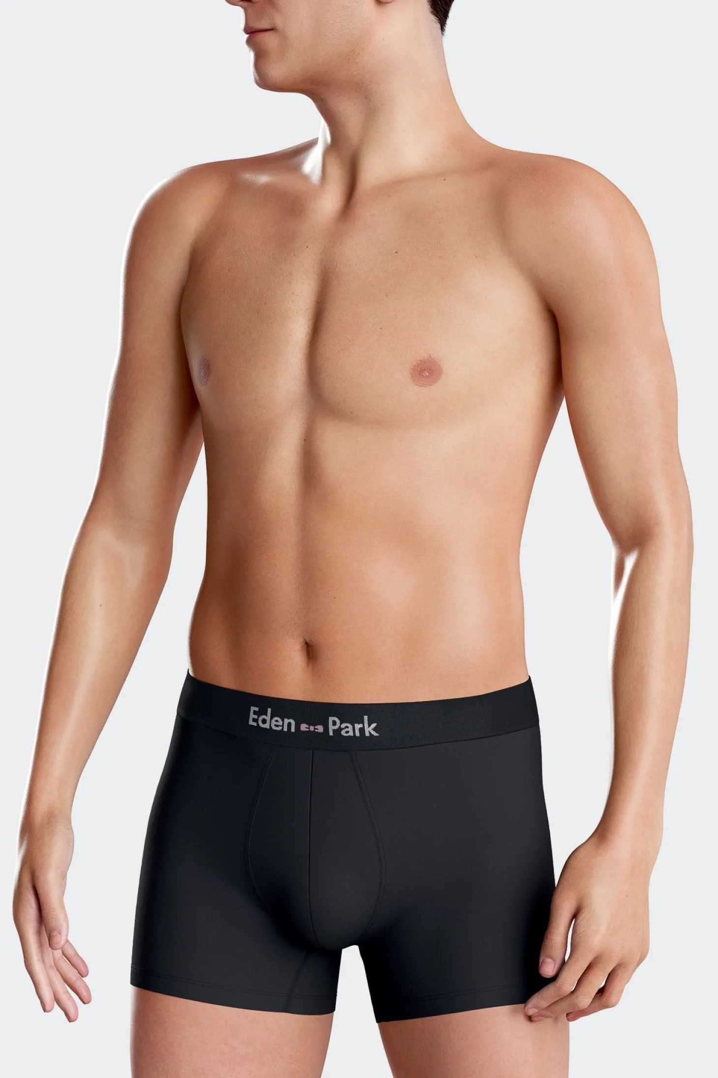 Set of 2 brown stretch cotton boxers with graphic micro patterns