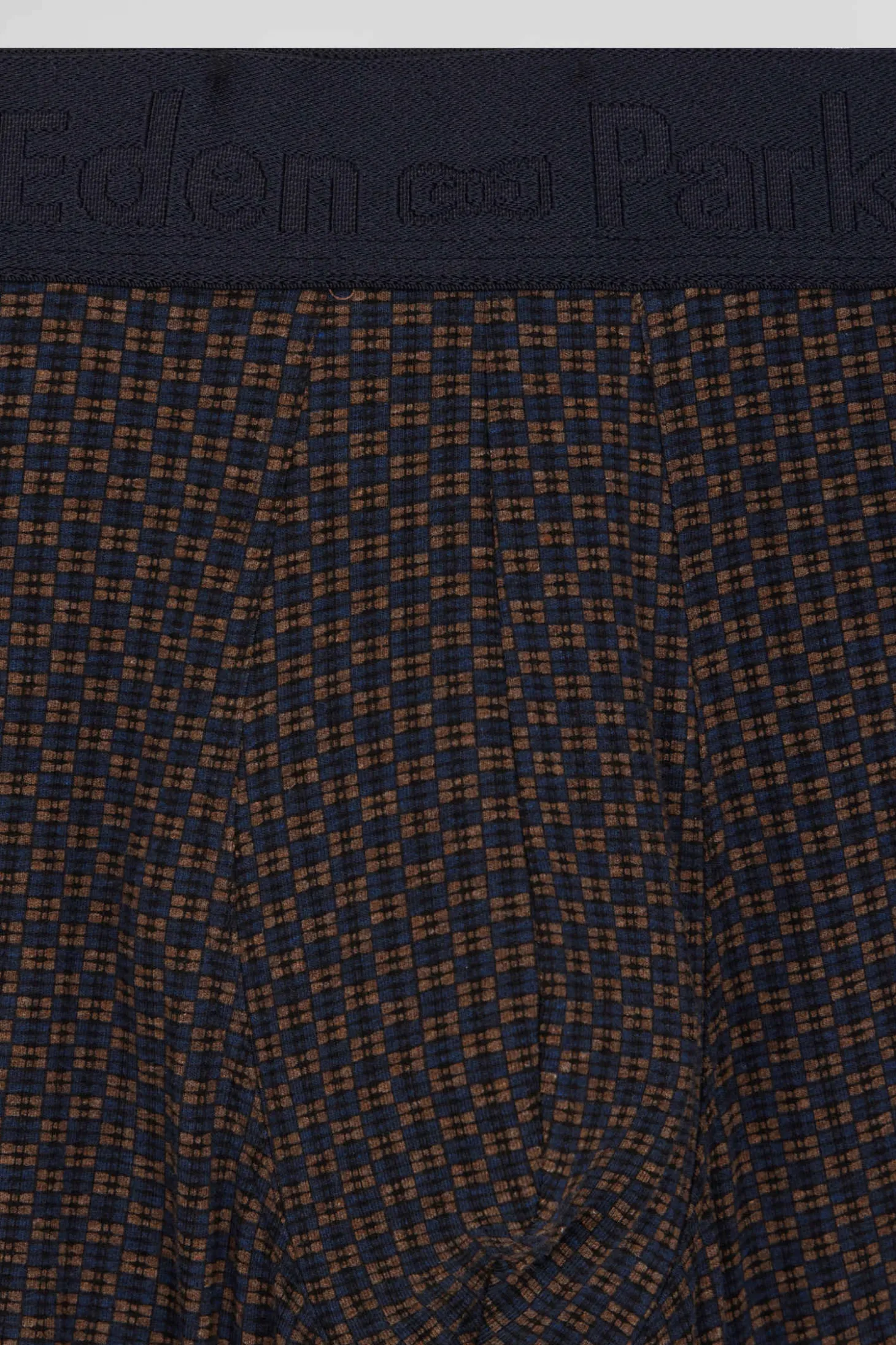 Set of 2 brown stretch cotton boxers with graphic micro patterns