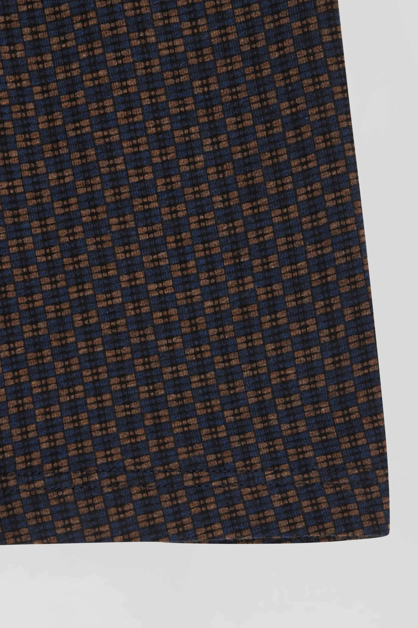 Set of 2 brown stretch cotton boxers with graphic micro patterns