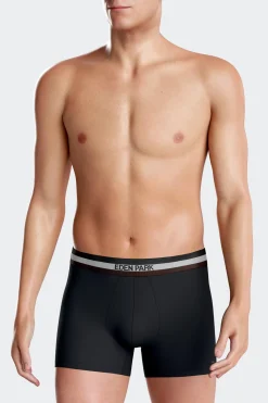 Set of 2 burgundy stretch cotton boxers with tricolor waistband