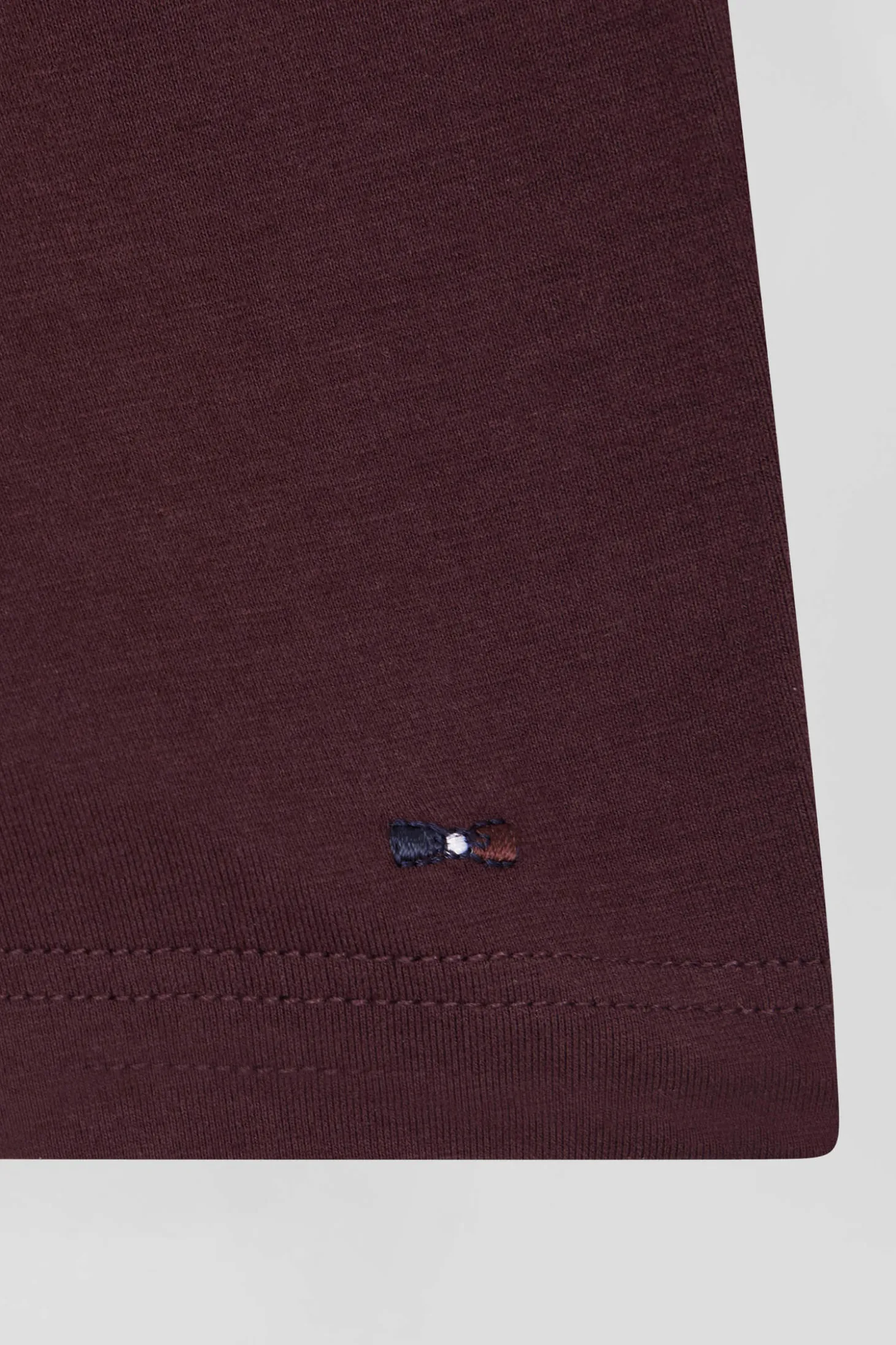 Set of 2 burgundy stretch cotton boxers with tricolor waistband
