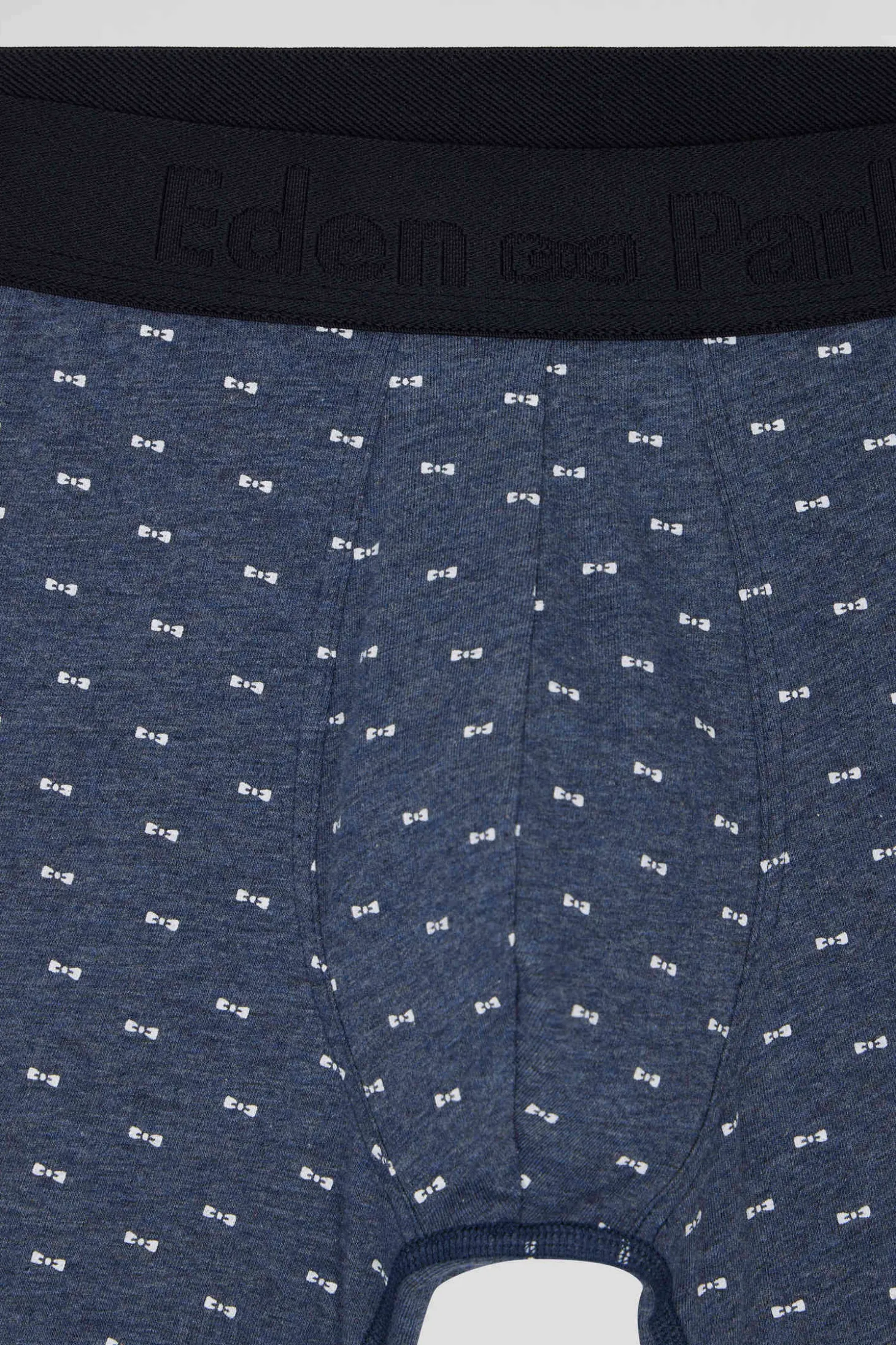 Set of 2 dark blue solid and micro pattern stretch cotton boxers
