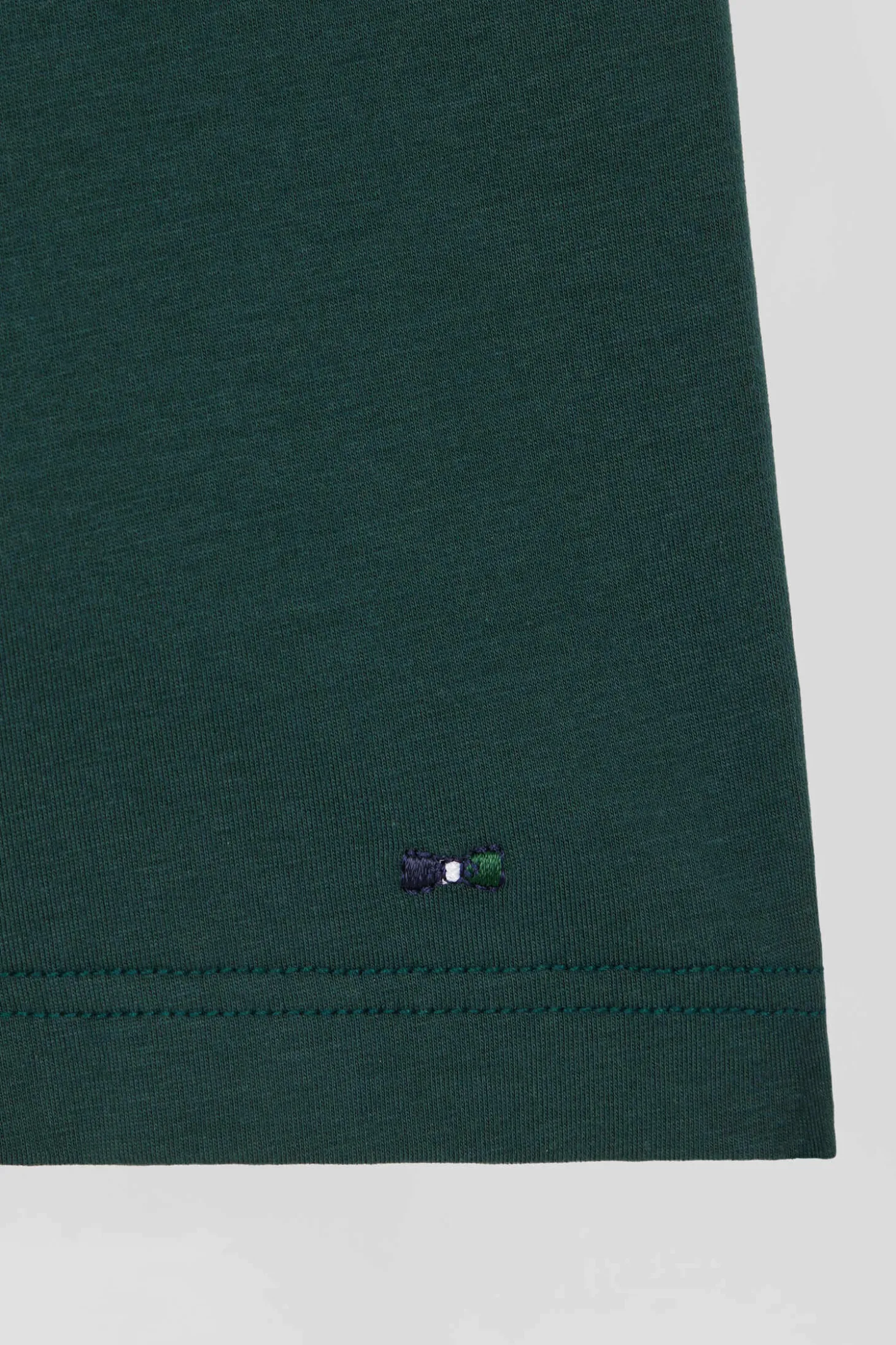 Set of 2 green stretch cotton boxers with tricolor waistband