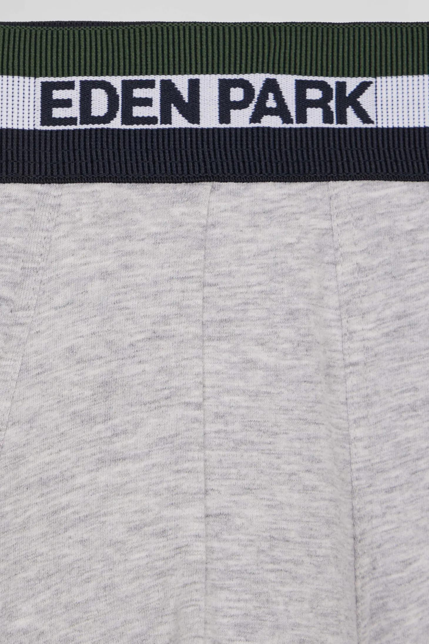 Set of 2 grey stretch cotton boxers with tricolor waistband