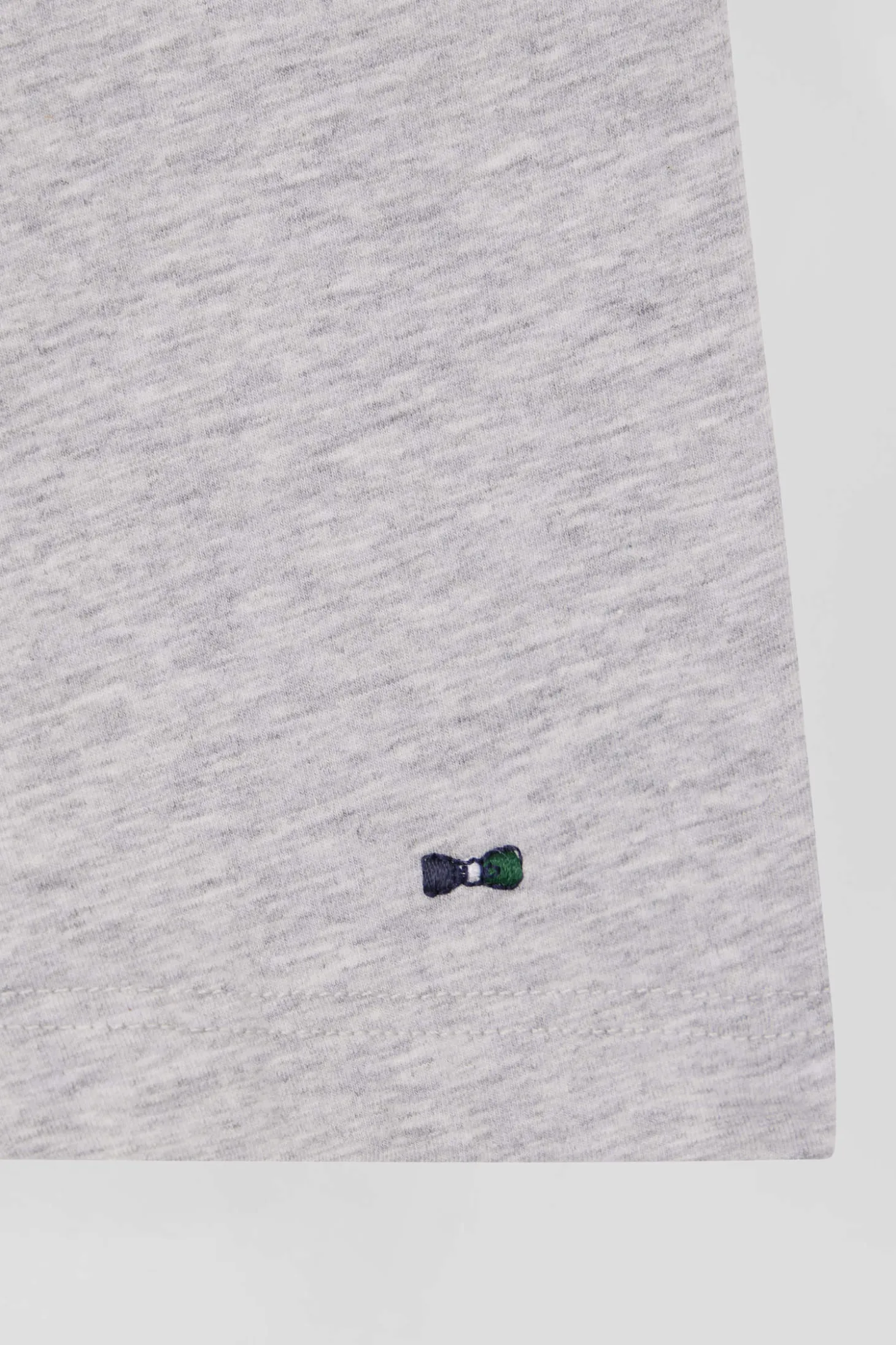 Set of 2 grey stretch cotton boxers with tricolor waistband