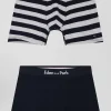 Set of 2 grey striped and solid stretch cotton boxers