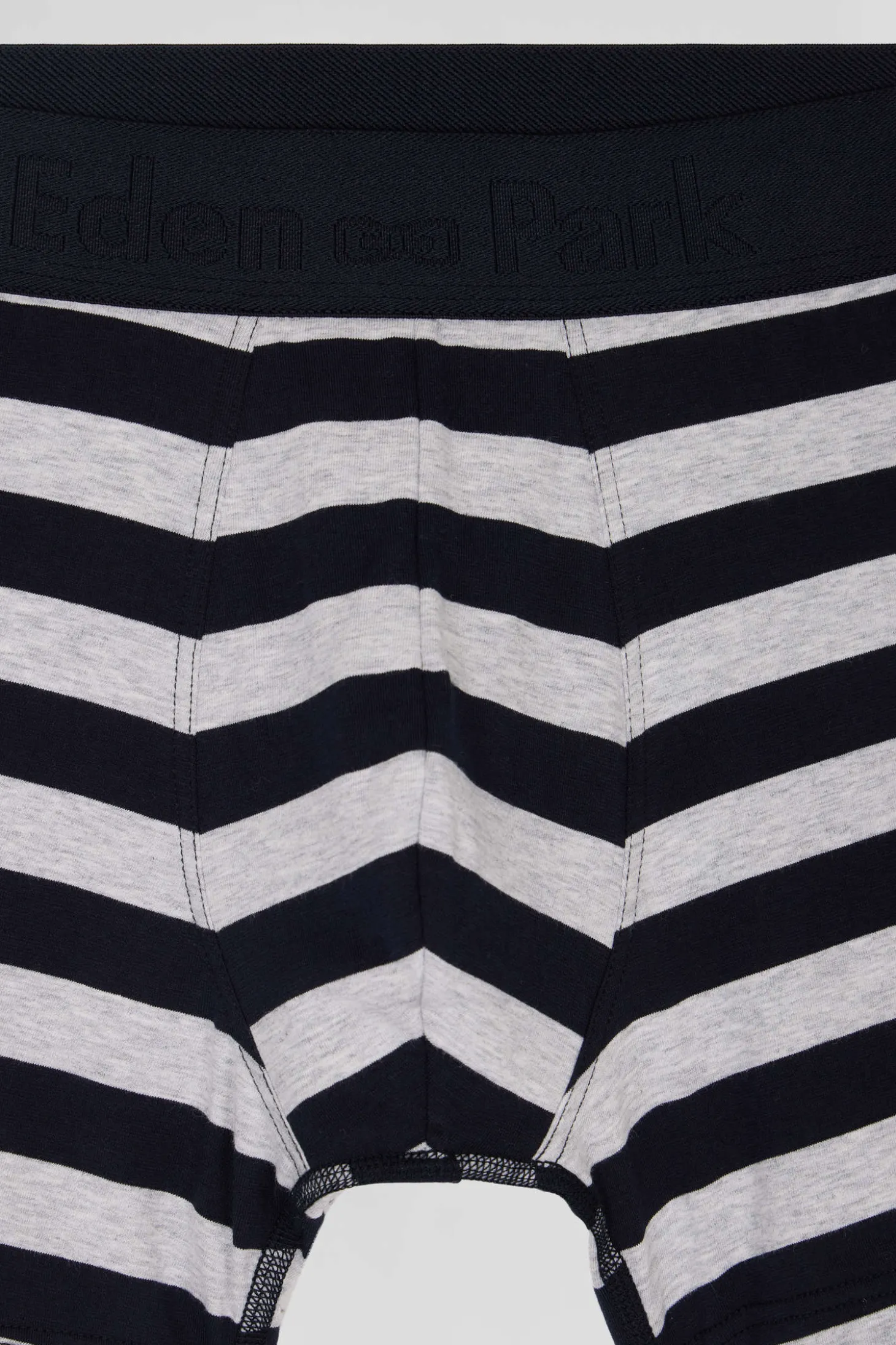 Set of 2 grey striped and solid stretch cotton boxers