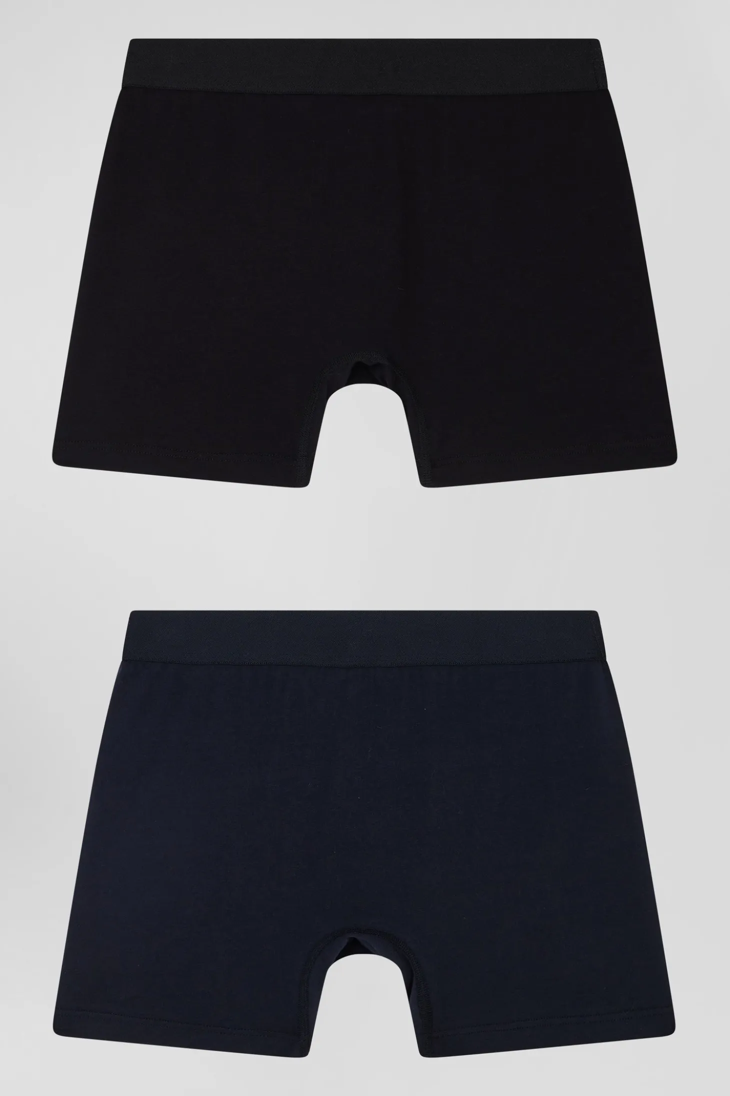 Set of 2 navy blue and black stretch cotton boxers