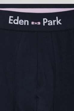 Set of 2 navy blue and black stretch cotton boxers