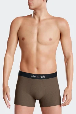 Set of 2 navy blue and brown stretch cotton boxers