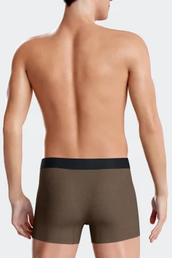 Set of 2 navy blue and brown stretch cotton boxers